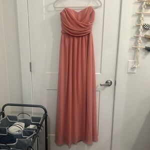 Lulu’s dusty rose, chiffon maxi dress